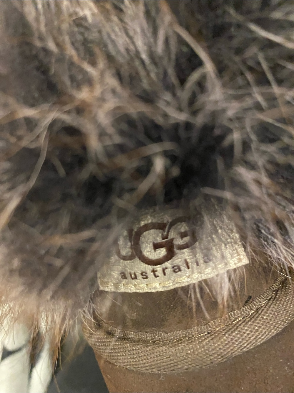Ugg faux Fur Trim Suede Winter Boots - Chestnut Brown - Picture 3 of 7